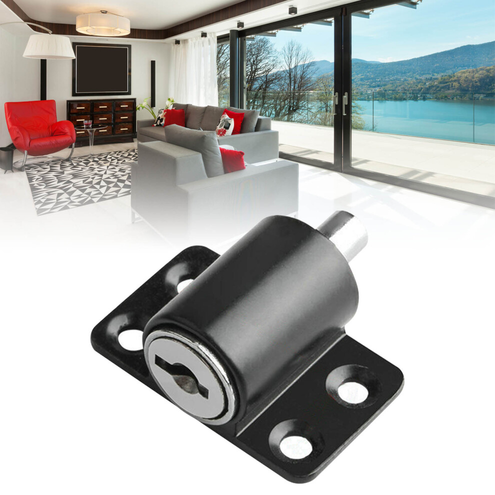 Alloy Door Lock Security Bolt With Key & Window Lock Black 25X40mm 8491389900524