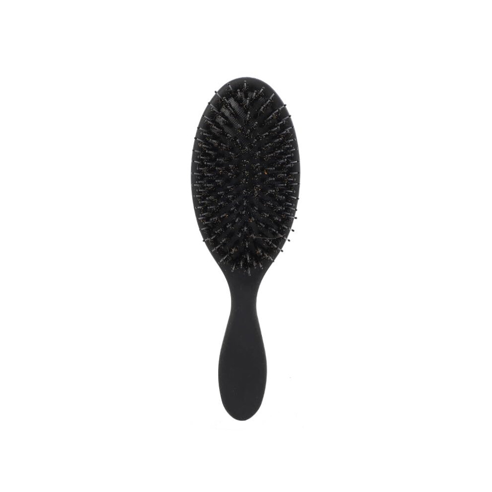 Black Boar Bristle Hair Brush For Shine And Volume, Antistatic Cushion Detangling,