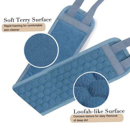 DoubleSided Exfoliating Back Scrubber for Shower, Fast Drying Microfiber, Full Back Coverage 2