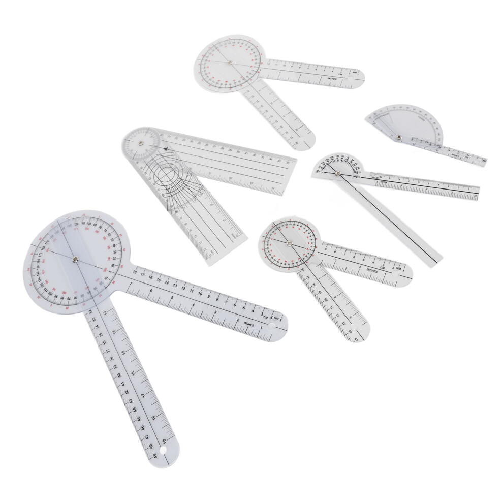 6Pcs Plastic Medical Spinal Goniometer Joint Angle Ruler Multifunctional