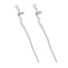 Chinese Hair Sticks for Women, Vintage Metal Pins with Elegant Wave Design for Bun and Updo Styling