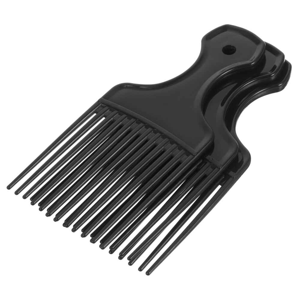 Unisex Black 3Pcs Wide Tooth Comb Set For Thick Curly Hair, Gentle Detangling And Salon Use,