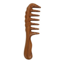 Sandalwood Hair Comb Wooden Wide Tooth for Women Ergonomic Grip Gentle Scalp Massage Detangling