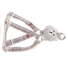 Adjustable Pet Harness Leash Cotton Nylon 1.2m Brown Bear for Small Cats Dogs