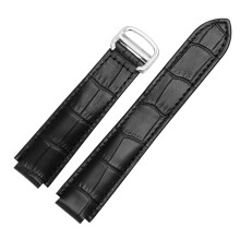 Women's Leather Watch Band Replacement for Cartier with Deployment Buckle