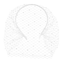 Elegant Rhinestone Bridal Headband with Veil for Wedding Ceremony and Bride Hair Accessory