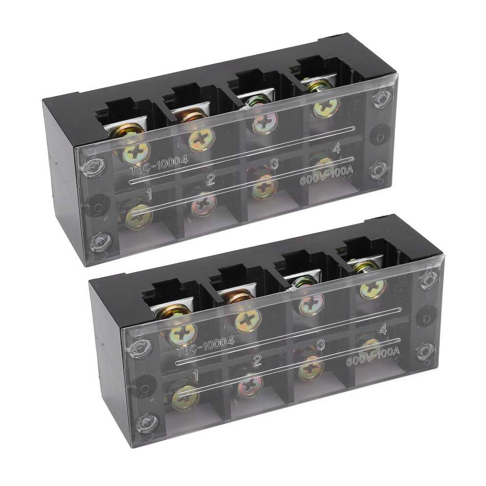 2Pcs 100A 600V Terminal Strip, 34Mm Height, Dual Row M6 Screw 4621389905920