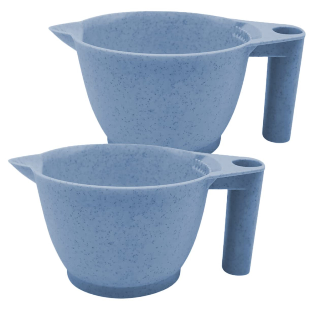 2pcs Hair Dye Mixing Bowl with Ergonomic Handle, Salon Grade Reusable PP Color Bowl Set