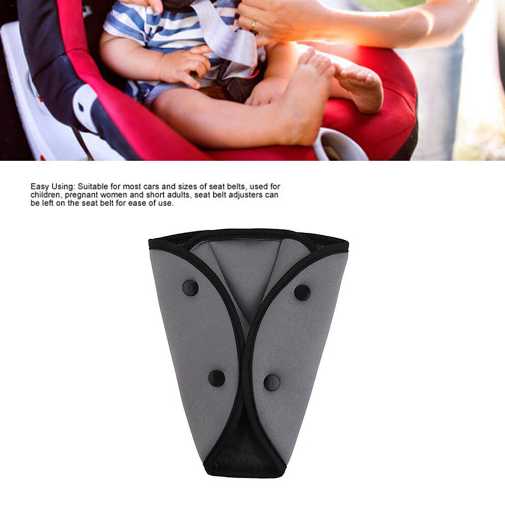 Car Child Seat Belt Triangle Adjuster Breathable Cotton Eco-Friendly Grey 3111389906207