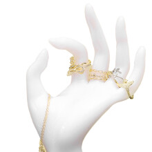 Eleganter weißer Styrolharz-Ringhalter Handständer 17 x 8 cm Ausstellungständer