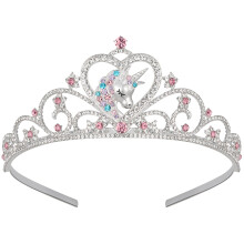 Unicorn Princess Tiara for Girls Crystal Crown Headband for Birthday Party and Costume Dress Up