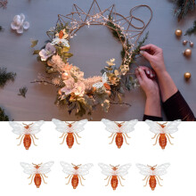 50 pièces de mini décorations en plastique en forme d'abeille pour jardin, arbre, porte, mur, cour