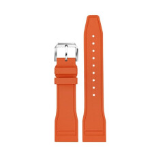 21mm FKM Rubber Watch Band, QuickRelease for IWC Pilot/Portofino, Orange S1, Pin/Butterfly Buckle