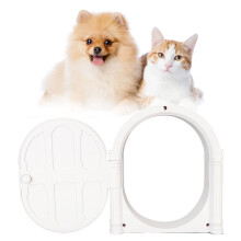 Porta gattino ad arco in ABS – Facile da installare fai da te, porta per animali sicura e durevole senza sportello, bianca