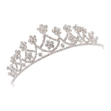 Bridal Tiara with Elegant Rhinestone Sparkle, Delicate Flower Wedding Crown Headband for Women