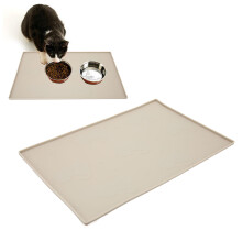 Tappetino Antiscivolo Impermeabile in Silicone per Cani, Piccolo Beige