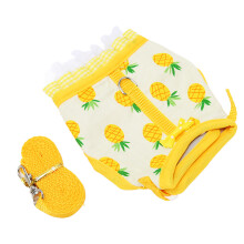 Set Guinzaglio e Gilet con Pizzo e Stampa Frutta per Piccoli Animali M
