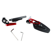 360 Rotatable Motorcycle Rear View Mirror Aluminum Alloy 15x7x6cm Red