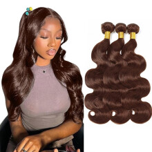 Brazilian Body Wave Hair Bundles Color 4 Virgin Remy Human Hair Extensions 3pcs 14 16 18 Inch