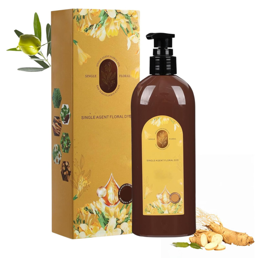 Brown Chestnut Plant Based Hair Dye 300Ml, Long Lasting Natural Hair Color With Full Gray Coverage