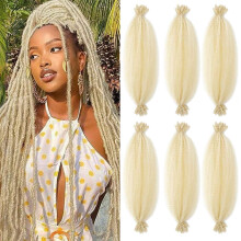 Marley Twist Braiding Hair Extensions 22 Inch 613 Blonde PreFluffed Spring Twist Crochet Pack of 6