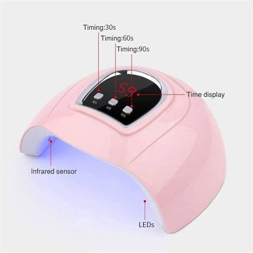 54W UV LED Nail Lamp Gel Nail Dryer with Auto Sensor Fast Curing and Multiple Timer Settings 2