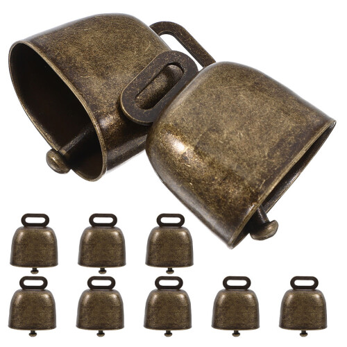 10Pcs Bronze Iron Cow Bells For Cattle Sheep Horses