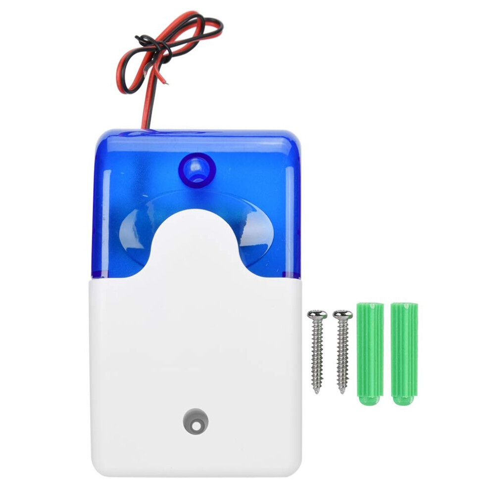 110Db Security Alarm Siren With Blue Strobe Light, 12V Wired Indoor Home Security Alert 9092120148312