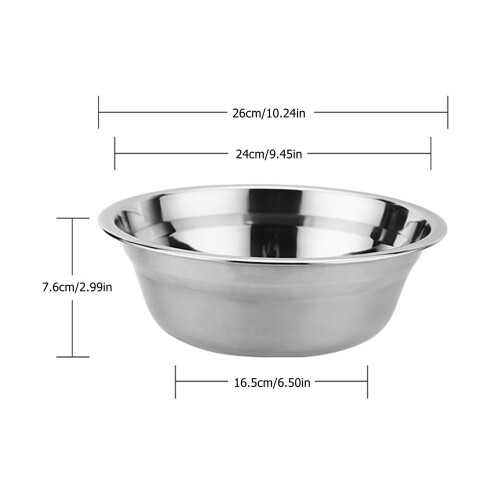 26 cm Edelstahl-Rührschüssel, robust, Spiegelglanz 2