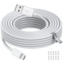 16FT Micro USB Power Extension Cable for Wyze Cam V3, Blink, Arlo, Eufy – Extra‑Long Durable Outdoor Charging Cord