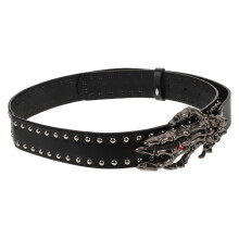 Skull Belt: Zwart Kunstleer Tailleband Vrouwen En