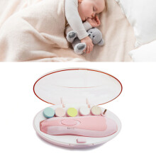 Baby Nail Trimmer with 6 Grinding Heads, Pink, Portable Electric 14x4x8cm