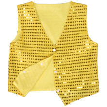 Golden Sparkly Sequin Vest for Kids Dance Jazz Hip Hop Party Wear
