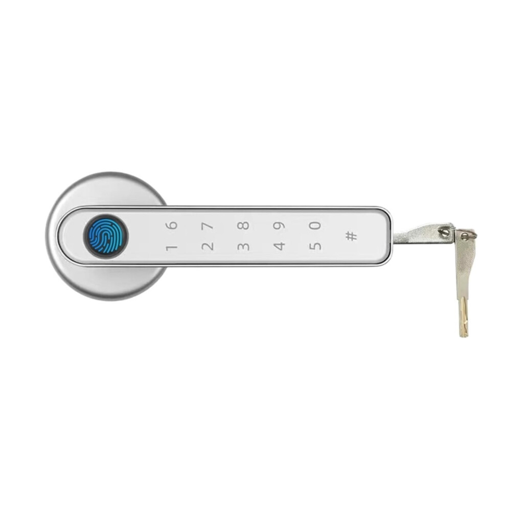 Smart Door Lock With Biometric Fingerprint Access, Keypad Keyless Entry, Silver Electronic Handle 9330225931454