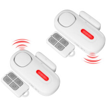 Wireless Door Alarm with Remote Control, Door and Window Sensor for Home Security, Sliding Entry Alert (2 Pack, White)