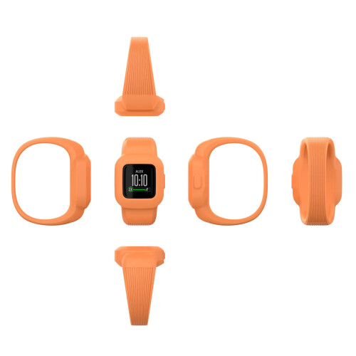 Replacement Band with Protective ShockResistant Case, Elastic Silicone Strap Small Size for Garmin Vivofit Jr.3 2