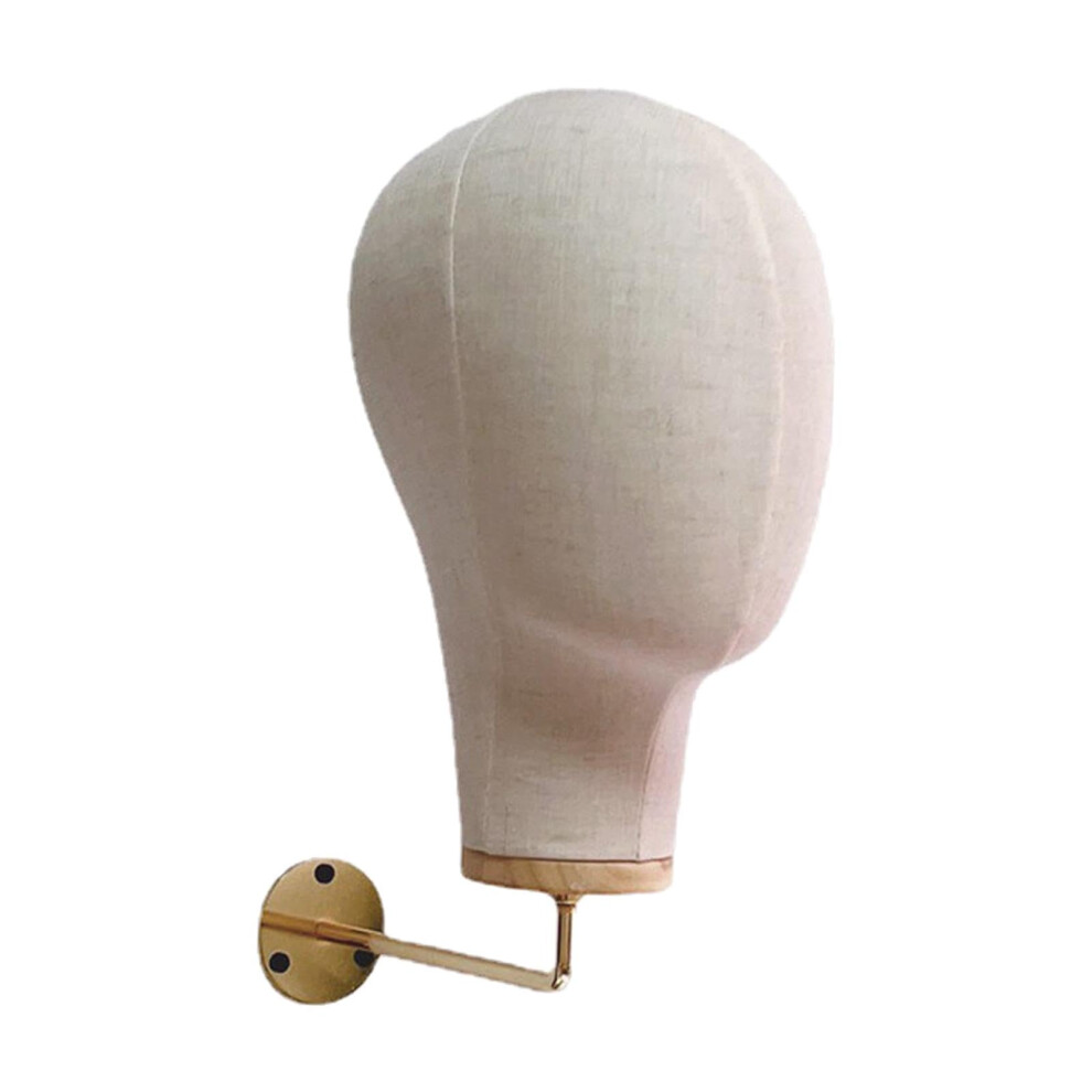 Unisex Cream Beige Wall Mounted Wig Display Mannequin Head With Hook For Wigs And Hats, Spacesaving Design