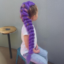 Purple Braiding Hair Extensions 26 Inch Pre Stretched Synthetic Hair for Halloween Cosplay Natural Style