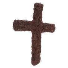 Cross Wall Decor: Hand Woven Rattan Frame For Easter Weddings