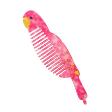 Hair Comb with Parrot Design, Gentle Detangling, Ergonomic Handle, Kids and Adults Travel Size
