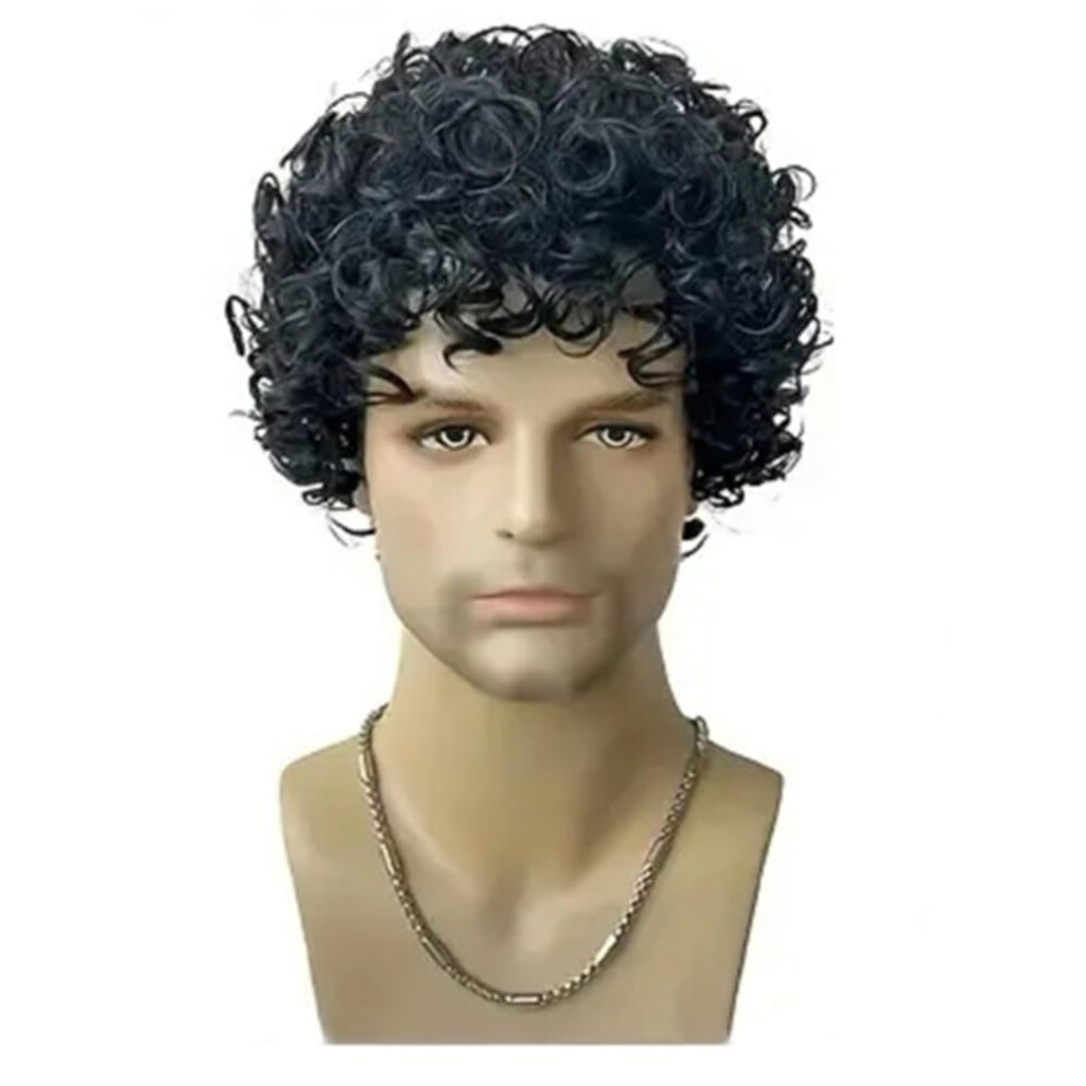 African American Short Curly Wig 10inch Heat Resistant Synthetic Hair Natural Looking Breathable Cap