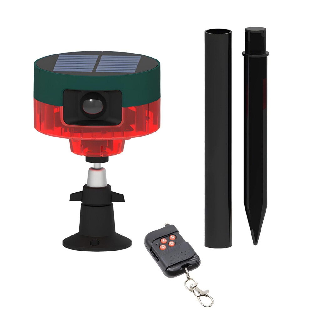 Solar Motion Sensor Alarm 360 Infrared Detection, Solar Powered Outdoor Security Alarm With Siren And Voice Message 9092120149203