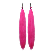 Pink Wrap Around Ponytail Hair Extension 27 Inch Straight Synthetic Hairpiece with Tinsel Shine