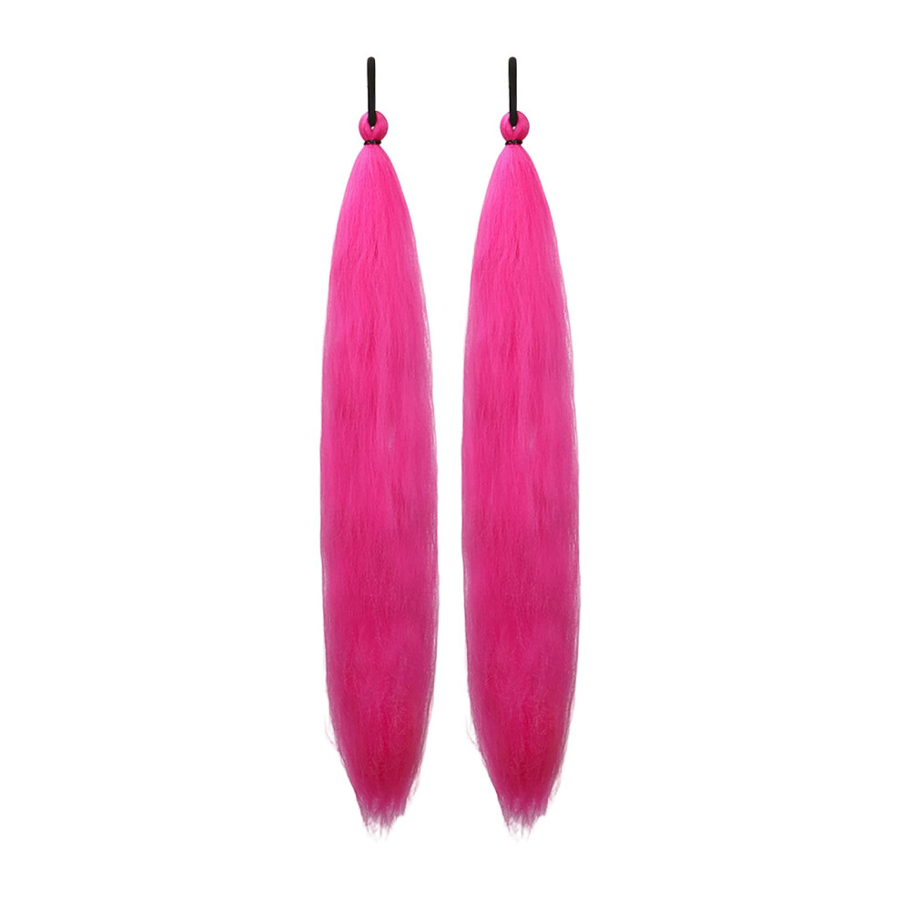 Pink Wrap Around Ponytail Hair Extension 27 Inch Straight Synthetic Hairpiece with Tinsel Shine