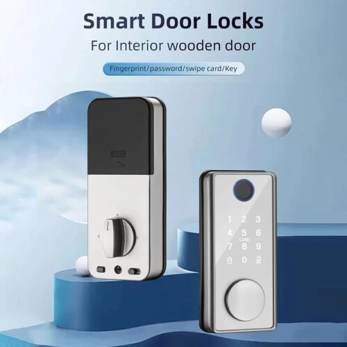 Smart Door Lock with Fingerprint Unlock, Keyless Entry and App Control for Home Security (D) 1