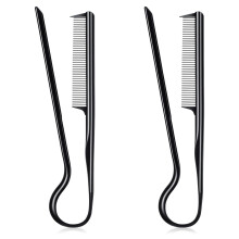 2 Pcs Hair Straightener Comb Set, VShaped Heat Resistant Styling Tool for Fast Hair Straightening (Black)