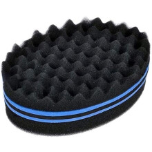 Double Sided Afro Hair Sponge Brush with Large Holes for Quick Curl Definition and Dreads