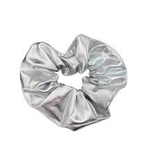 Silver Scrunchies Hair Ties for Women, Seamless Elastic Bands for Thick Hair, Secure Hold Without Damage
