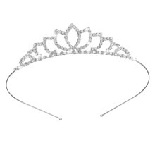 Elegant Silver Bridal Tiara Headband with Rhinestones for Wedding Bride and Engagement Party