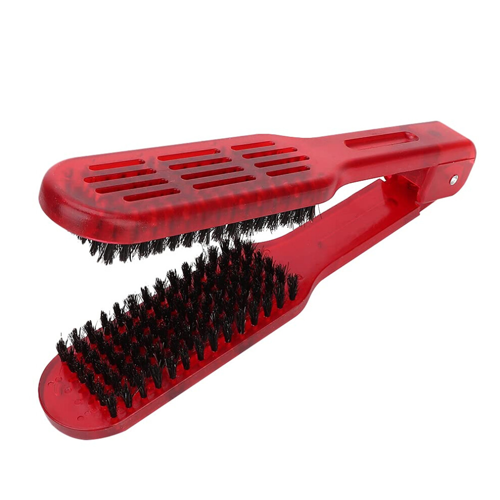 Red Hair Straightening Comb With Anti Static And Heat Resistant Styling, Ergonomic Grip,